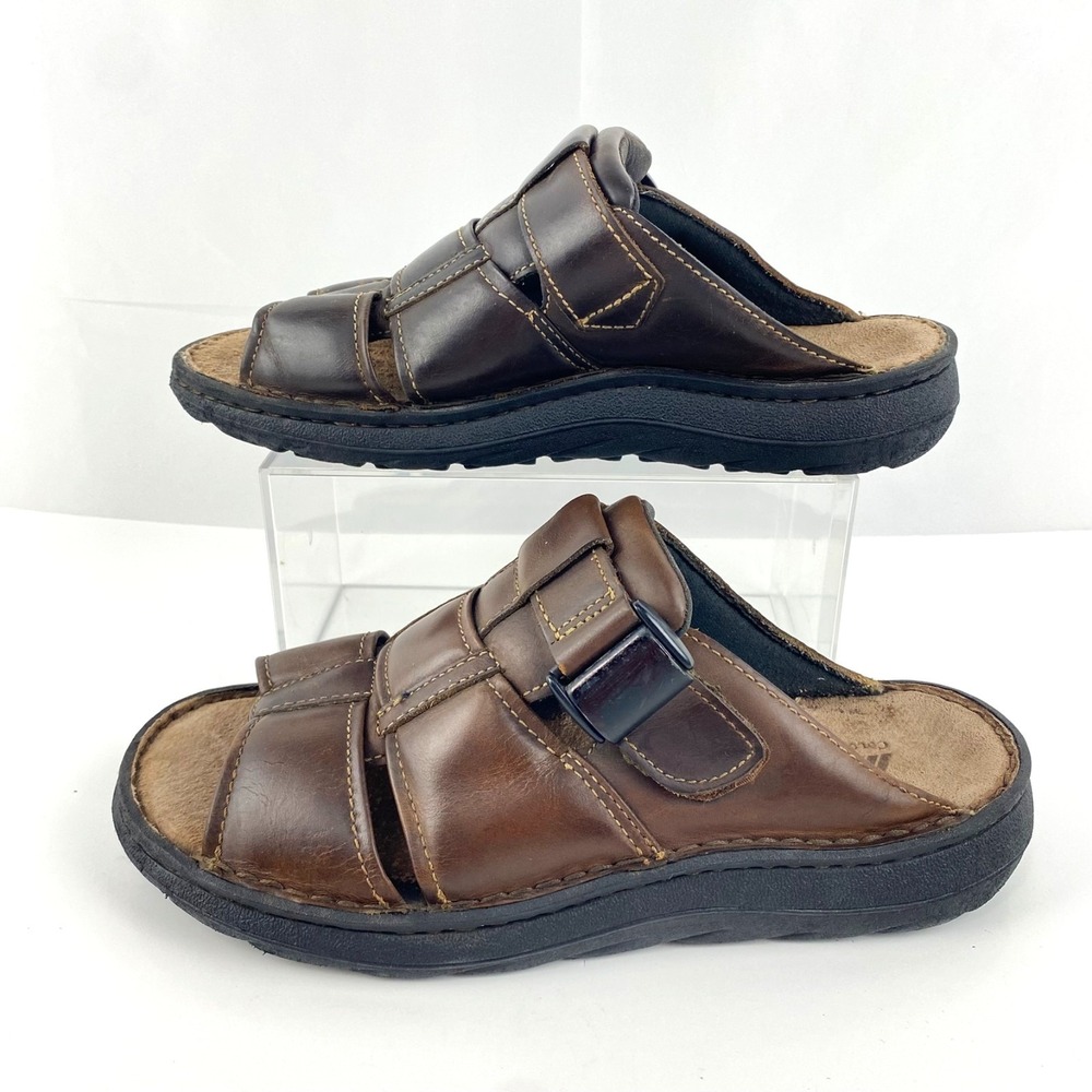 Colorado Leather Sandals Men's 10 M Brown Slides Slip On Comfort Shoes Well-Made